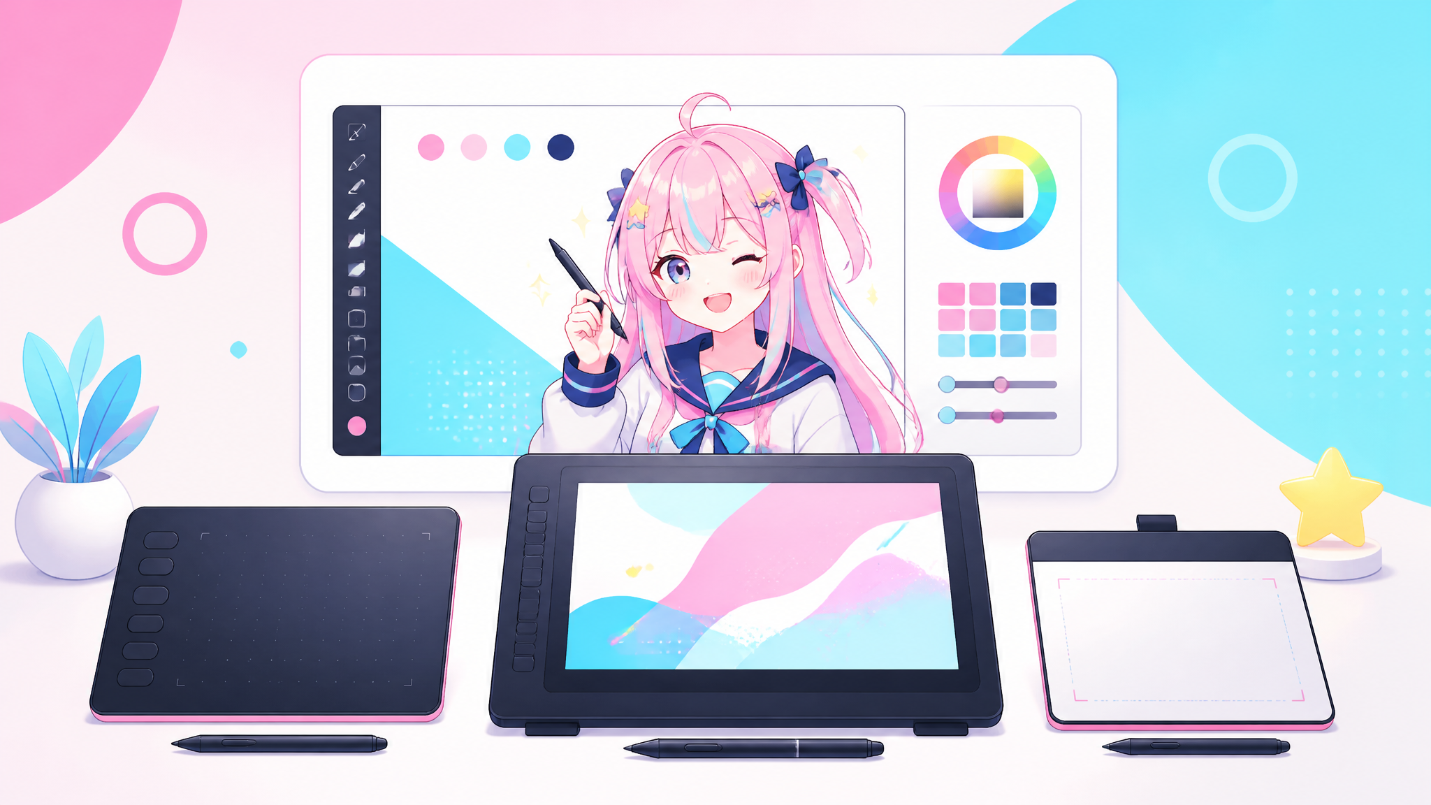 VTuber向けペンタブレット5選｜板タブ・液タブ、お絵描き配信・サムネ・素材づくりは「接続方式」で選ぶと失敗しない の本文イメージ画像 1